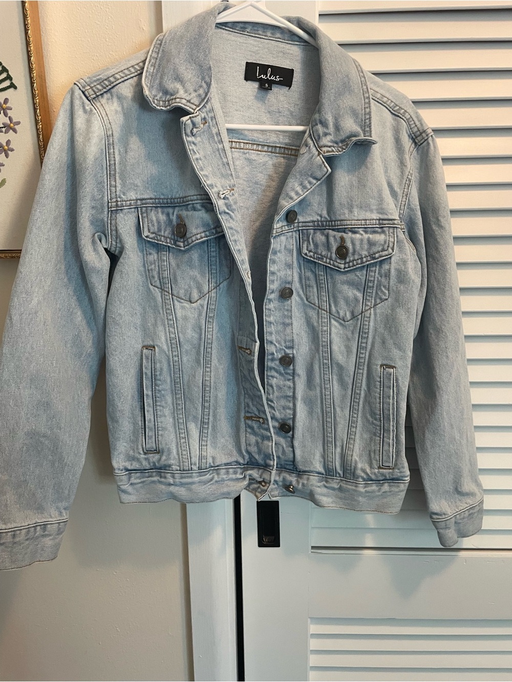 Lulu's Light Wash Denim Jacket in Pale Blue
